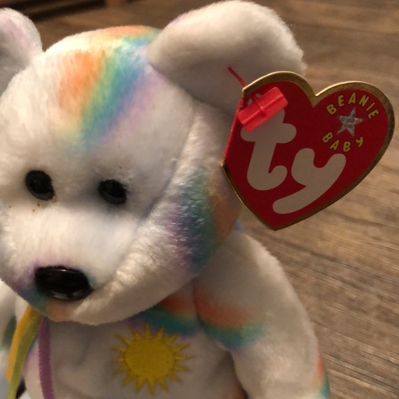 Ty Beanie Babies Cherry The Bear New W/Tags, cute Bear with rainbows and sun - Picture 3 of 6